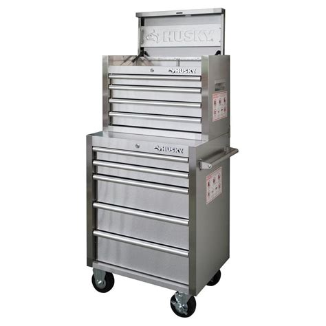 husky stainless steel tool boxes lowes|husky stackable storage tool box.